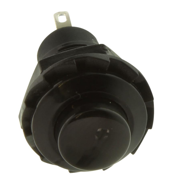 Black R13 502 12MM 2PIN Momentary Self Reset Round Cap Push Button