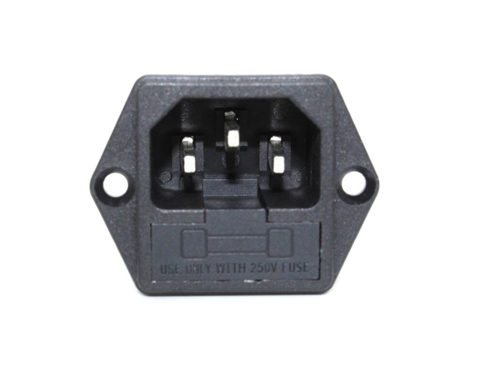 Ac V A Iec C Male Power Cord Inlet Socket With Fuse Holder