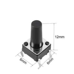 4Pin Round Button SPST Tactile Micro Switch - Height 12mm