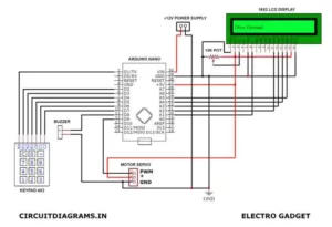 Arduino Based Door Lock System Circuit Diagram