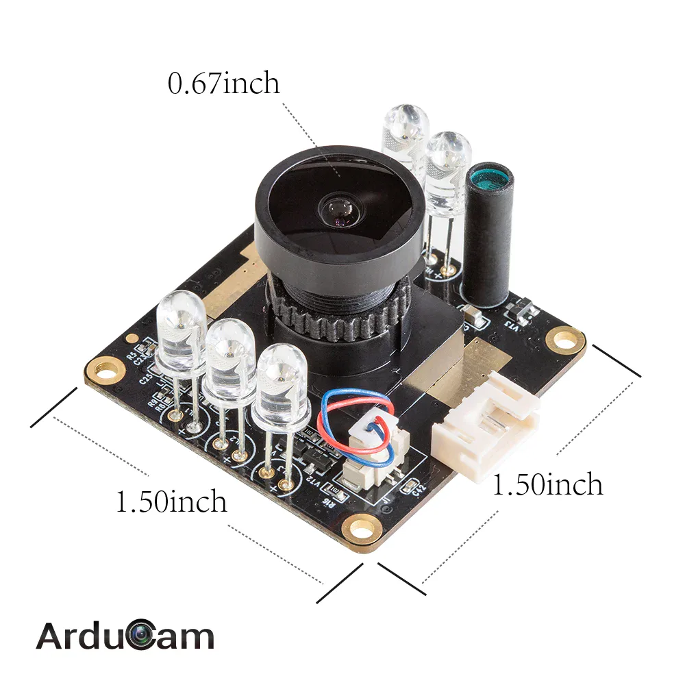 Webcam Arducam 2MP USB Baixa Luz - Câmera Mini Compatível PC Linux Mac