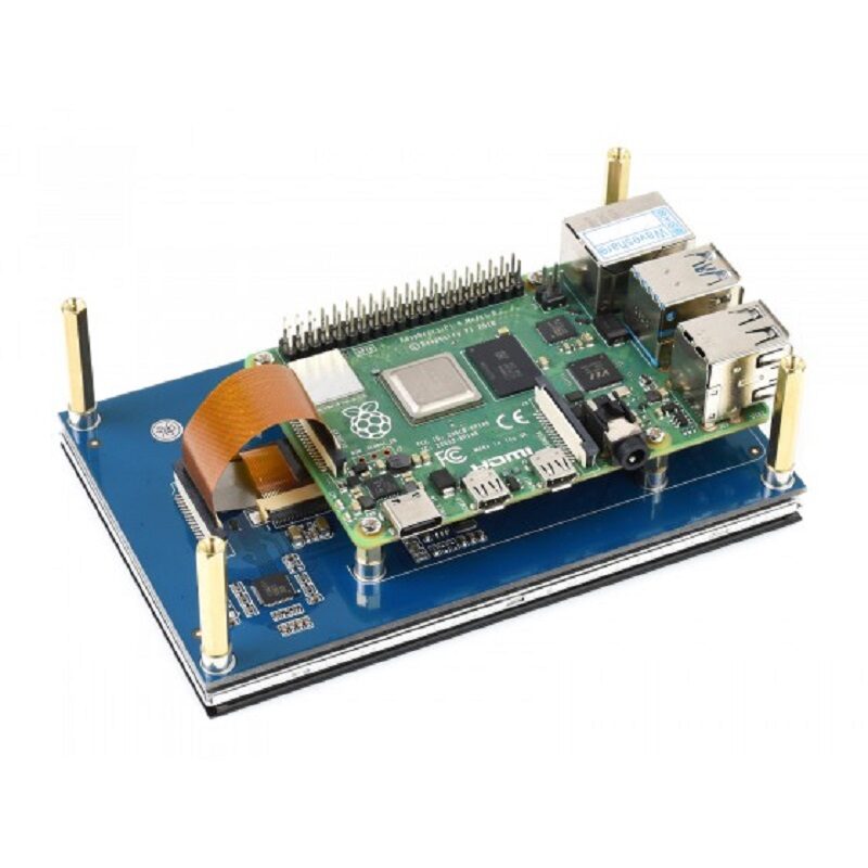 Écran Tactile Capacitif 5 Pouces IPS Pour Raspberry Pi 5/4/3 - 720x1280 - Boîtier Aluminium - Compatible DSI