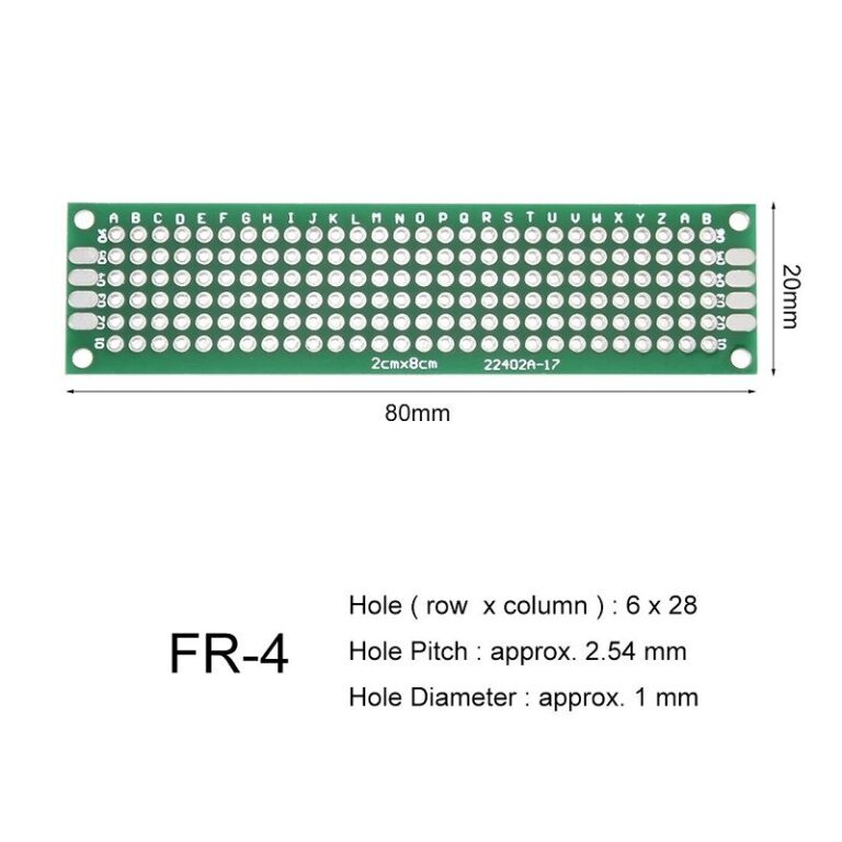 2 X 8 Cm Universal PCB Prototype Board Single Sided 2 54mm Hole Pitch