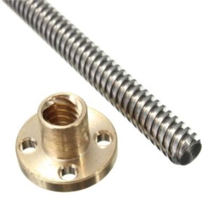 300mm Trapezoidal 4 Start Lead Screw 8mm Thread 2mm Pitch Lead Screw with Copper Nut 3