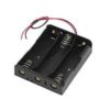 Black Plastic Storage Box Case Holder For Battery 3 x 18650 Cell Box, Without Cover