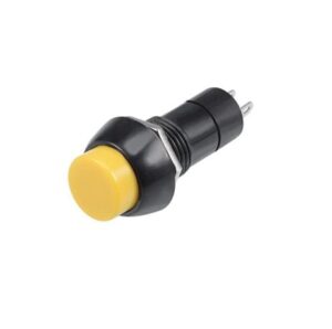 Yellow PBS-11A 12MM 2PIN Self-Locking Round Plastic Push Button Switch