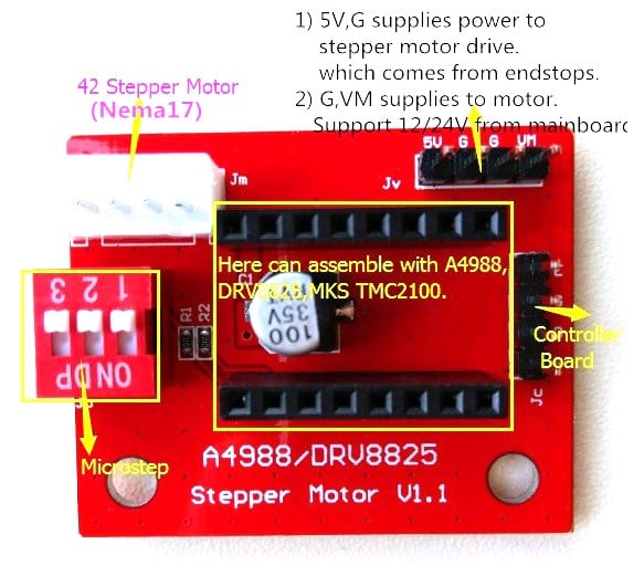Red A4988 Stepper Motor Driver Controller Board Suggest Match 3A004