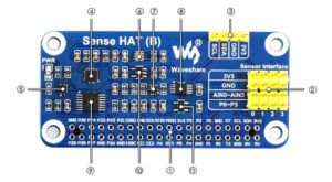 Waveshare Sense Hat (B) For Raspberry Pi, Multi Powerful Sensors