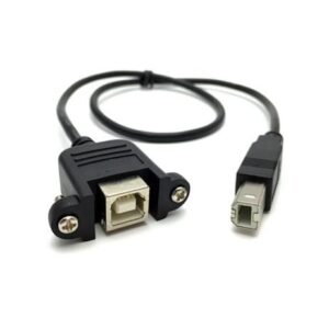 30cm USB 2.0 B Female Socket, Printer To B Male Plug Panel Mount, Extension Cable