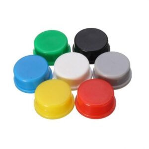 12x12x7.3 mm Round Cap for Square tactile Switch Black (10 Pcs.)