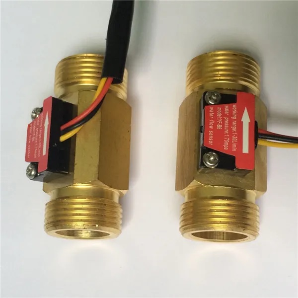 Water Flow Sensor (Sea) YF-B6 Flowmeter G3/4 1-30L/min 5-15V Brass - Zbotic