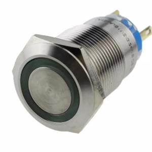 Flat Head 12MM 110-220V Waterproof Self-Locking Metal Push Button Switch with Green Led Light