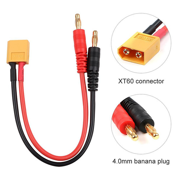 Male XT60 to 4.0mm Banana Plug With 15cm 12AWG Wire - Zbotic