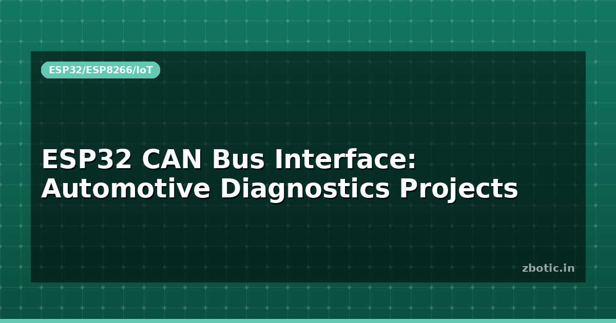 Esp Automative ESP32 CAN Bus Interface: Automotive Diagnostics Projects - Zbotic
