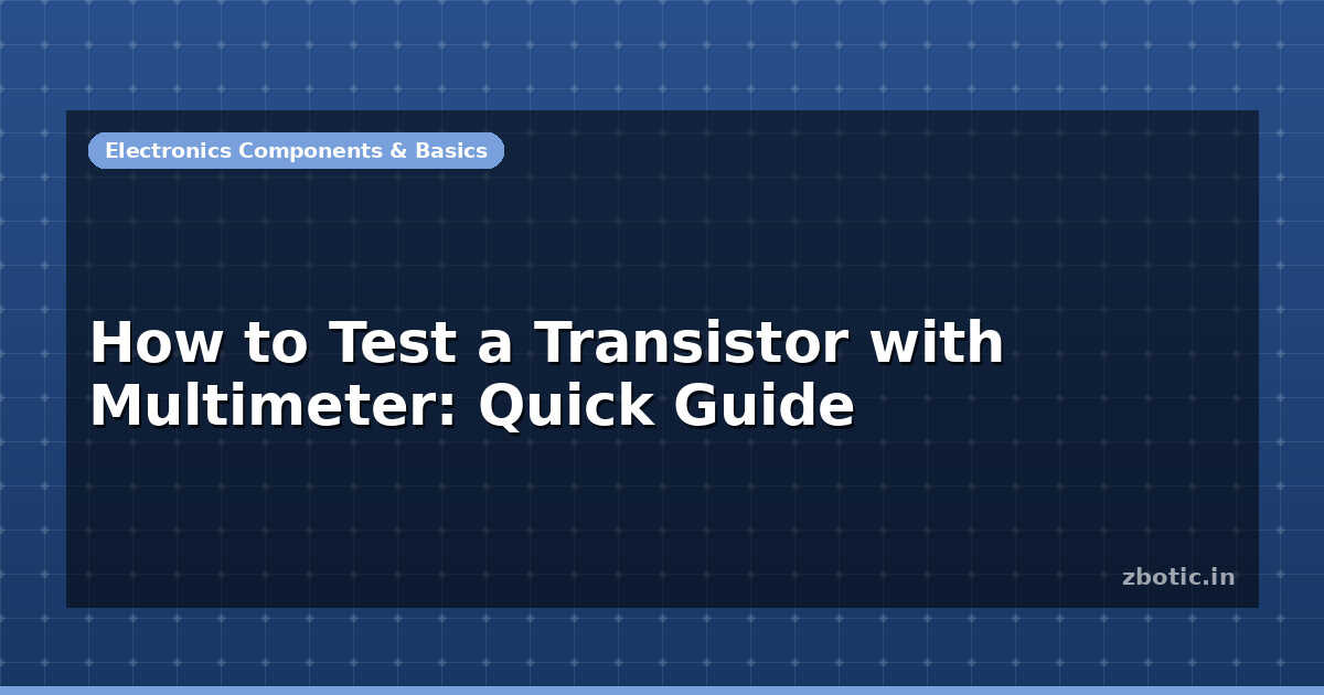 How to Test a Transistor with Multimeter: Quick Guide - Zbotic