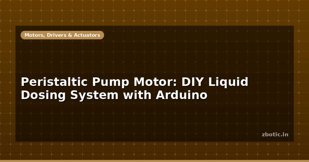 Peristaltic Pump Motor: DIY Liquid Dosing System with Arduino - Zbotic
