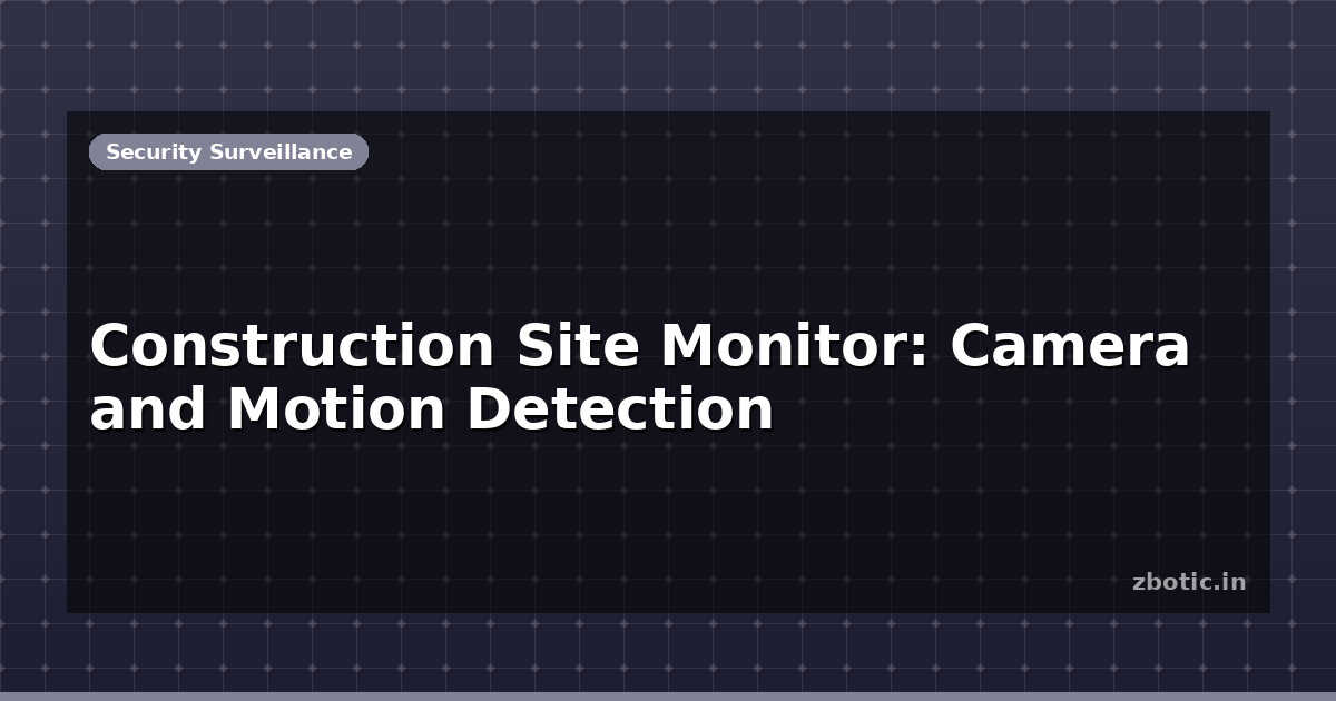 Construction Site Monitor: Camera and Motion Detection | Zbotic