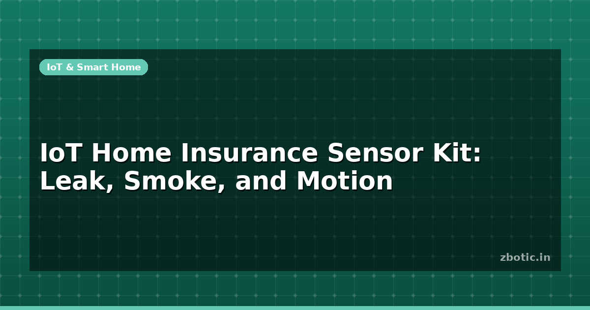 IoT Home Insurance Sensor Kit: Leak, Smoke, and Motion | Zbotic
